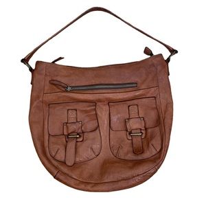 Harbour 2nd Genuine Leather Shoulder Bag Crossbody Bag Tablet Pouch * Cognac